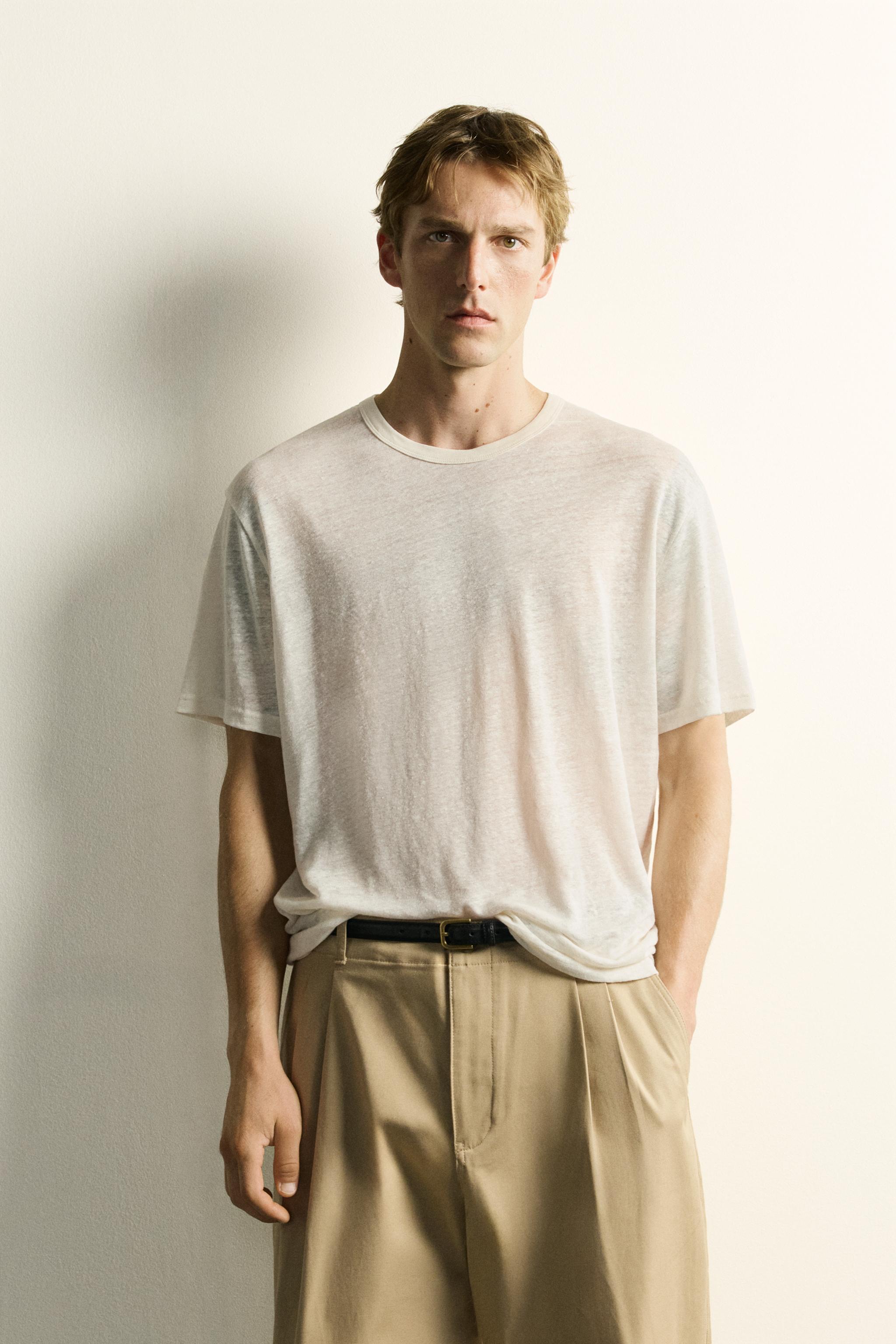 RELAXED FIT 100% LINEN T-SHIRT